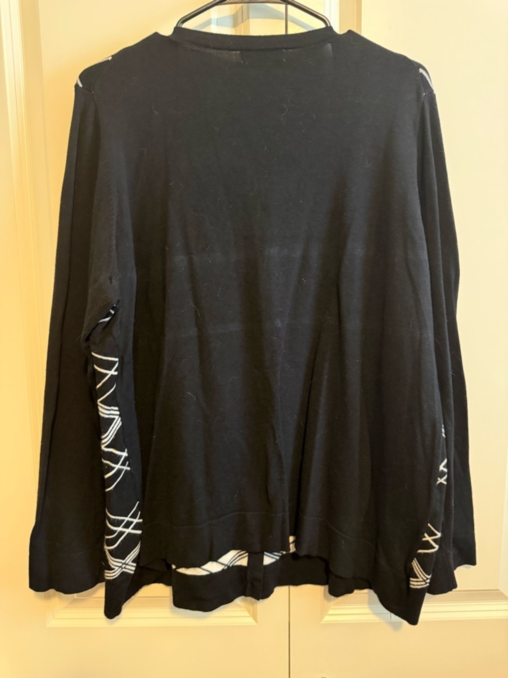 Charter Club Black and White Plaid Button-Front Cardigan - Picture 3 of 3